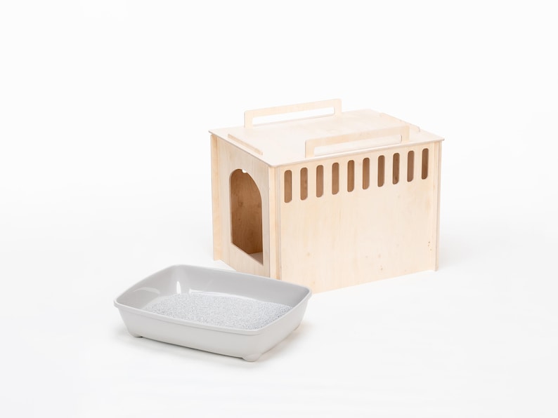Bac à litière minimaliste pour chat
