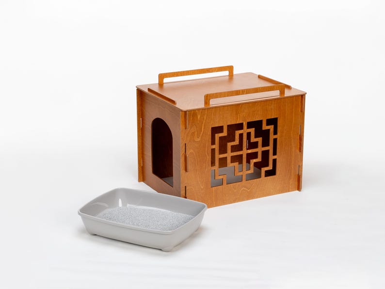 Bac à litière minimaliste pour chat moderne