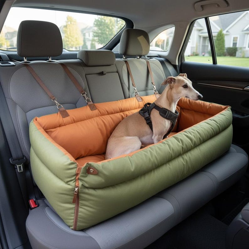 Siège d'auto pour animal en similicuir luxe pour chien et chat