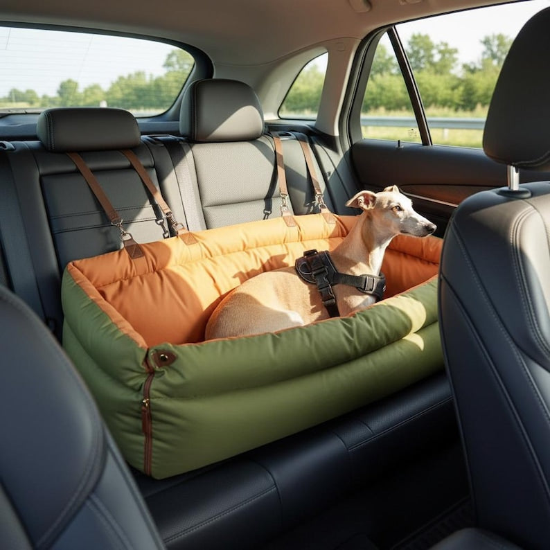 Siège d'auto pour animal en similicuir luxe pour chien et chat