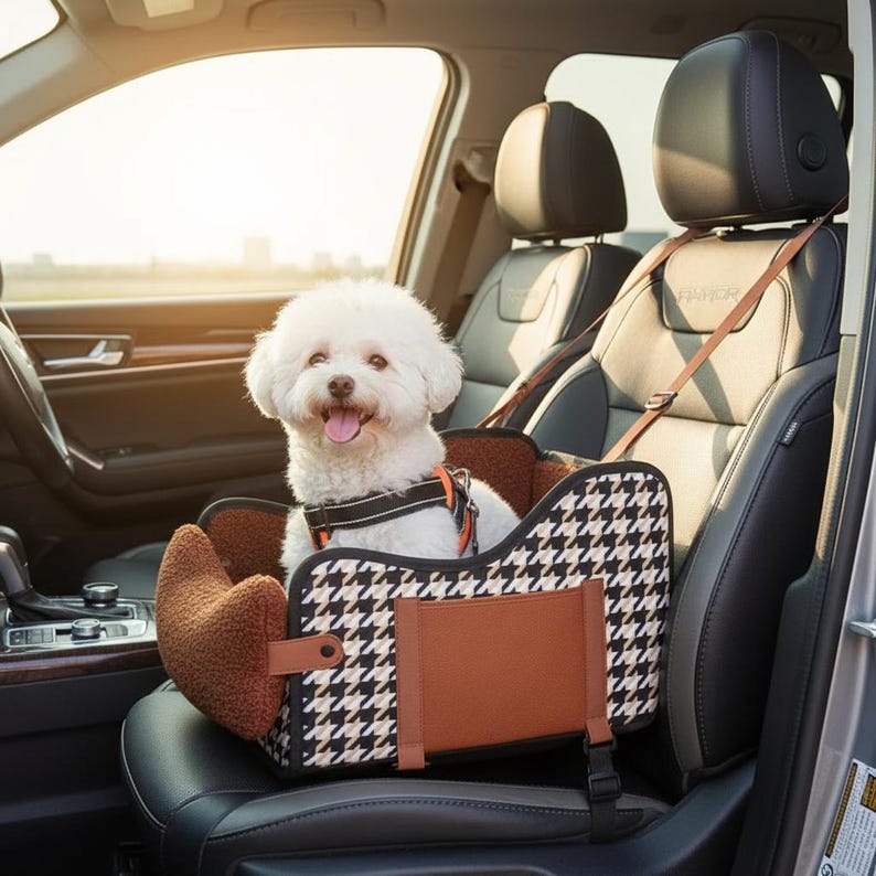 Coussin de sécurité portable pour lit de chien en voiture, siège de console pour animaux de compagnie