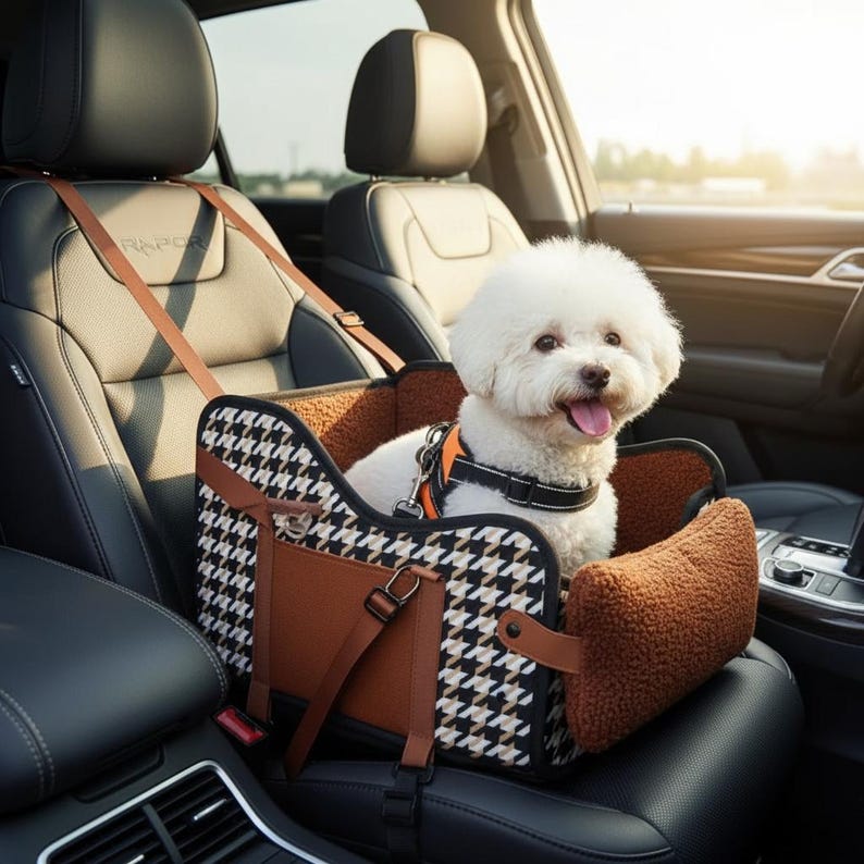 Coussin de sécurité portable pour lit de chien en voiture, siège de console pour animaux de compagnie