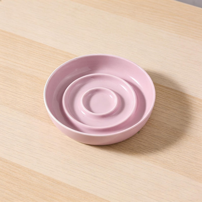 Gamelle anti-glouton en céramique avec bol puzzle anti-déglutition