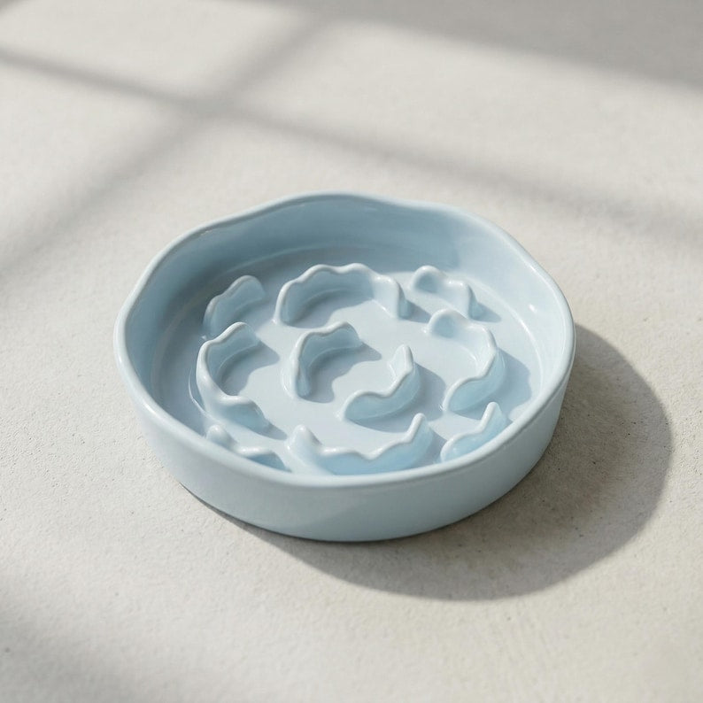 Gamelle anti-glouton en céramique avec bol minimaliste pour chat