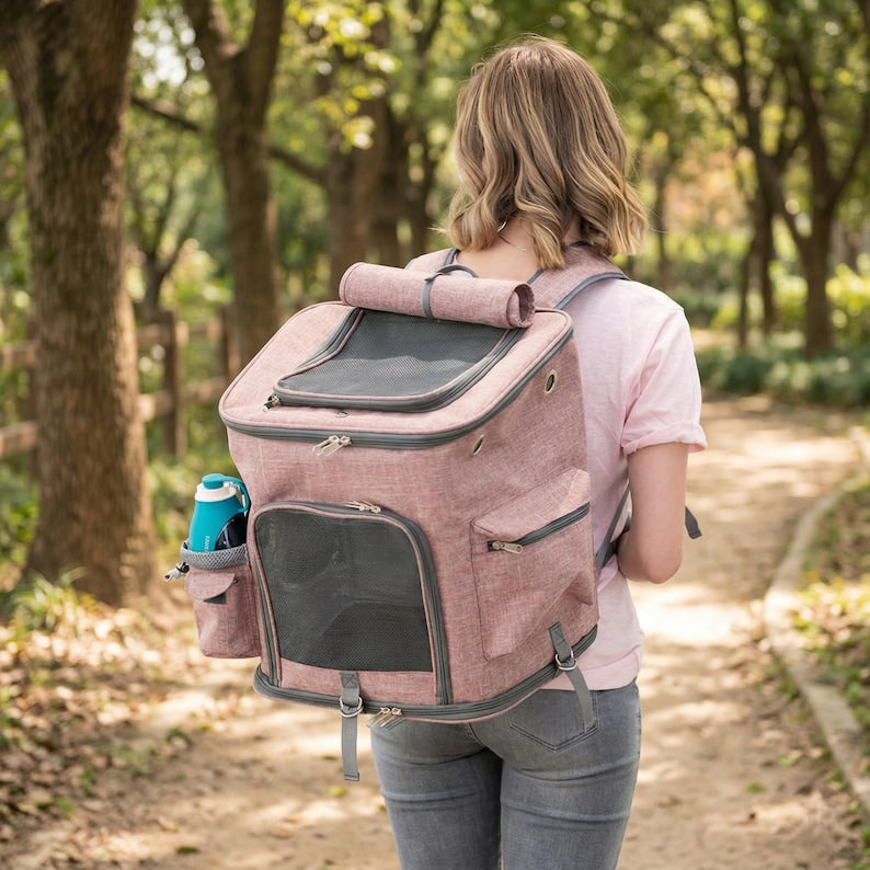 Sac de voyage pour animal approuvé avion, sac à dos respirant chats et chiens