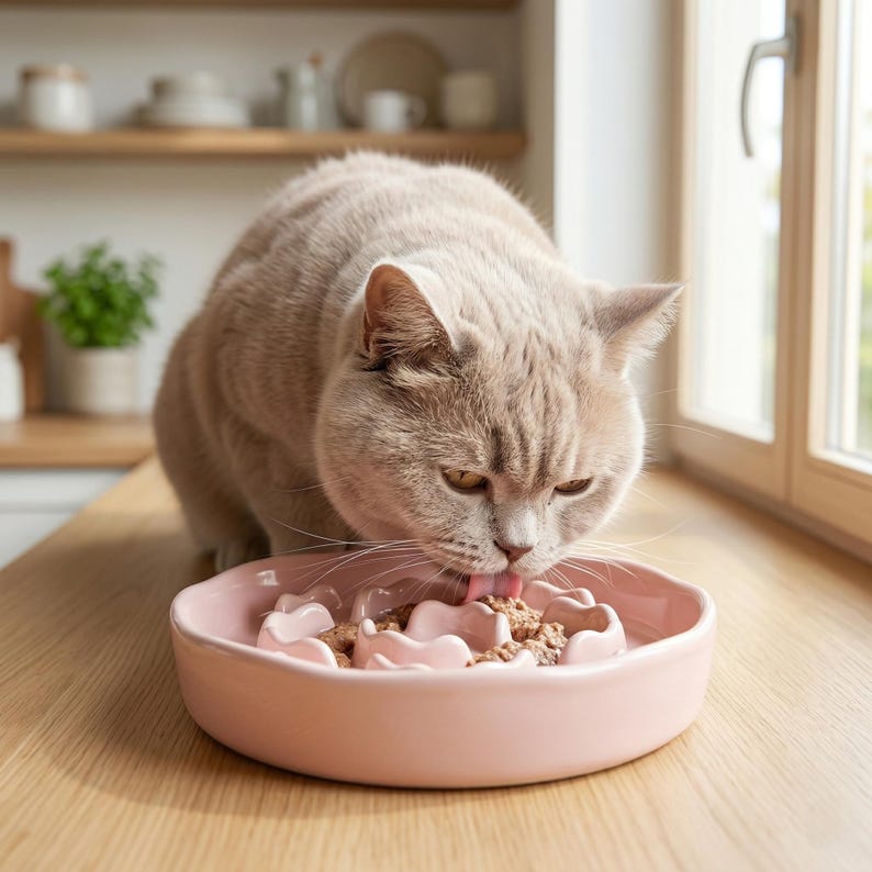Gamelle anti-glouton en céramique avec bol minimaliste pour chat