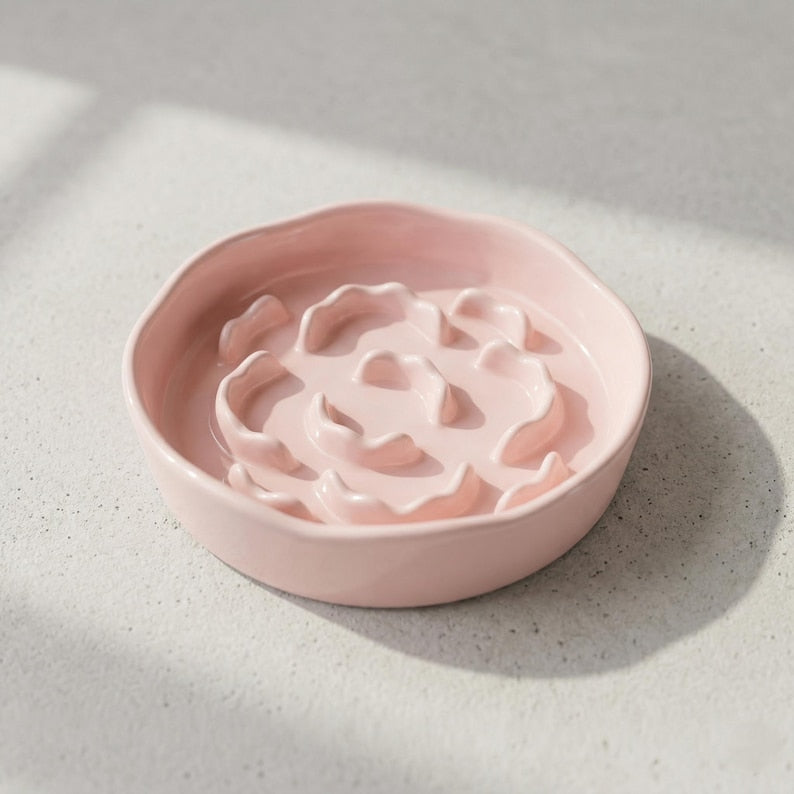 Gamelle anti-glouton en céramique avec bol minimaliste pour chat