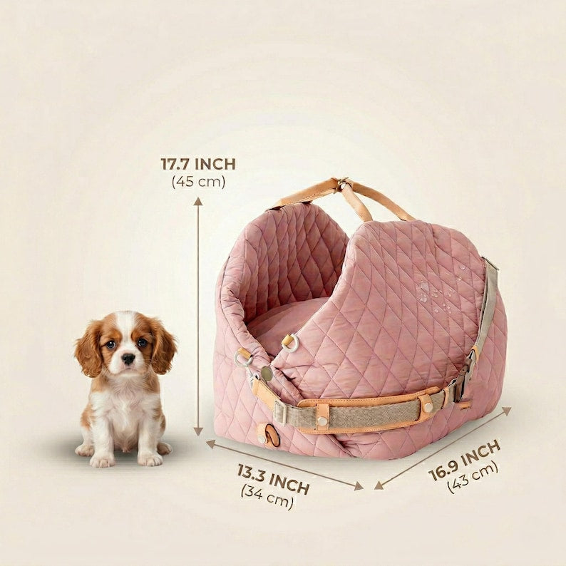 Siège d'auto imperméable pour animal de compagnie, Lit de voyage pour petit chien, Sac à bandoulière, Rehausseur de sécurité