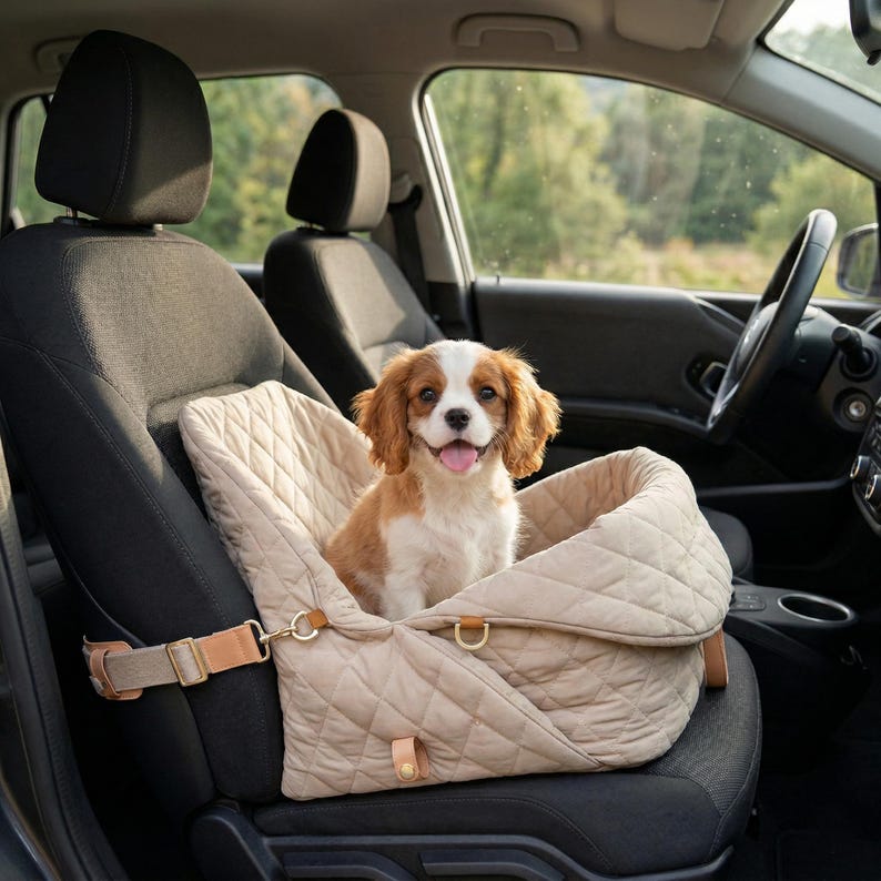 Siège d'auto imperméable pour animal de compagnie, Lit de voyage pour petit chien, Sac à bandoulière, Rehausseur de sécurité