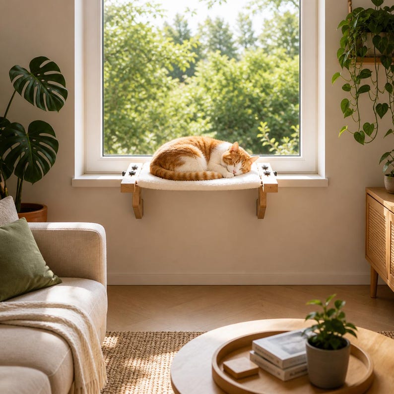 Lit mural pour chat avec hamac fenêtre et perchoir suspendu