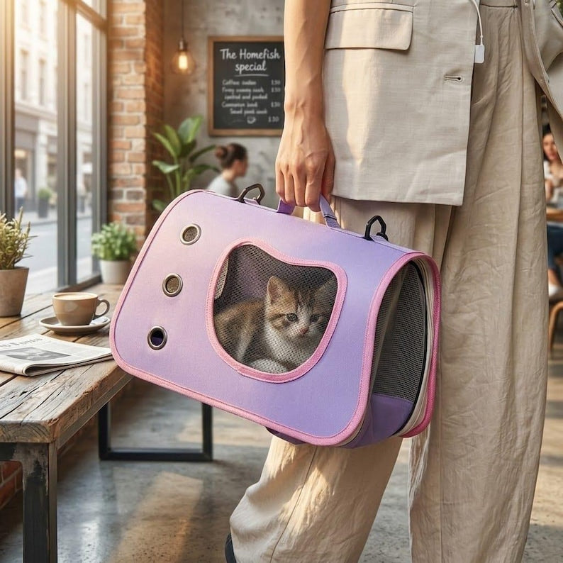 Sac de voyage pour animal pliable en filet respirant pour petits animaux