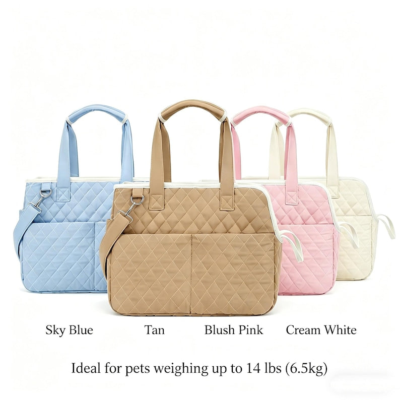 Sac fourre-tout de voyage matelassé pour animal de compagnie : sac de transport respirant pour chats, petits chiens - sac à bandoulière léger