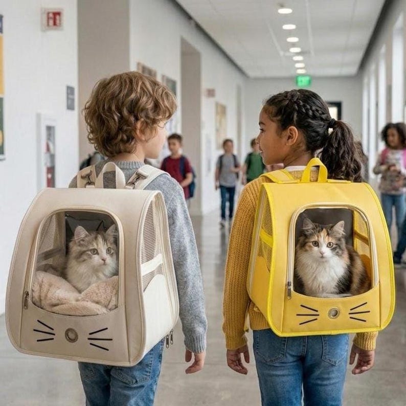 Sac à dos de transport pour chat, sac à dos de voyage respirant pour chats et petits chiens, sac de transport portable pour animal de compagnie pour l'extérieur
