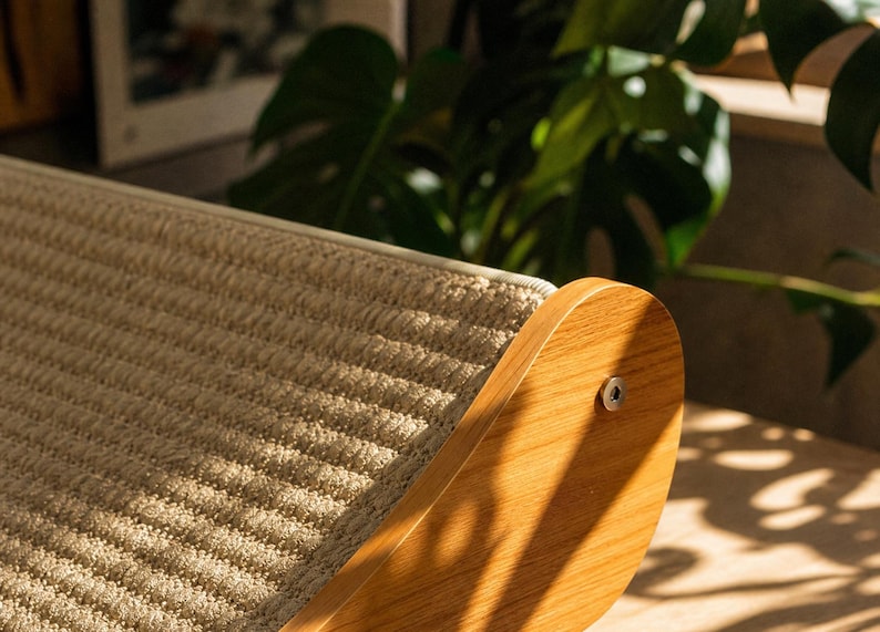 Griffoir pour chat avec rampe en sisal et design incurvé