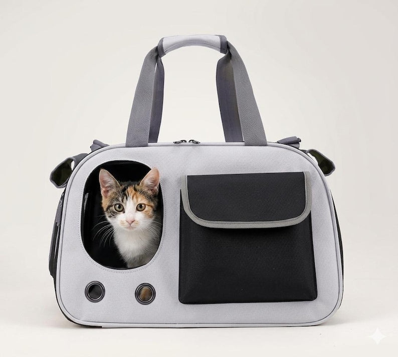 Sac de voyage pour animal portable en tissu Oxford pour chats et chiens