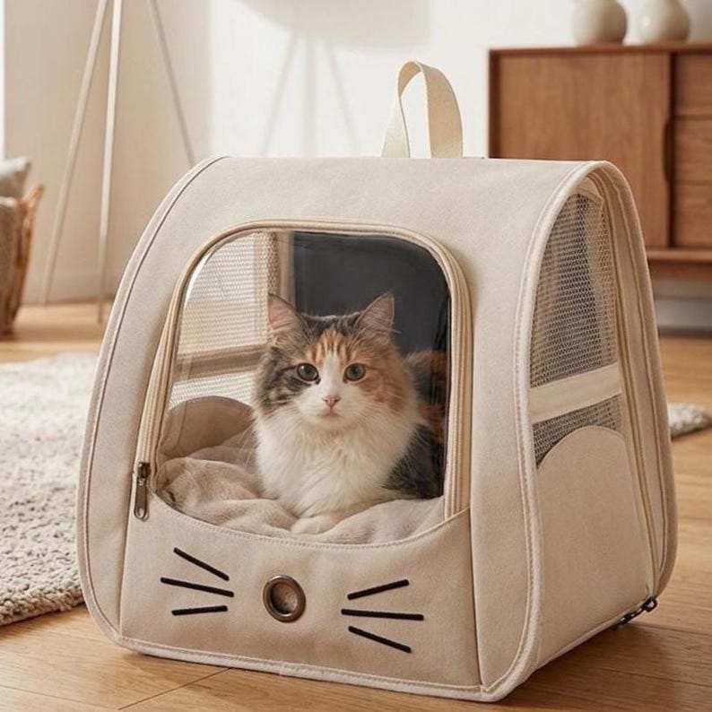 Sac à dos de transport pour chat, sac à dos de voyage respirant pour chats et petits chiens, sac de transport portable pour animal de compagnie pour l'extérieur