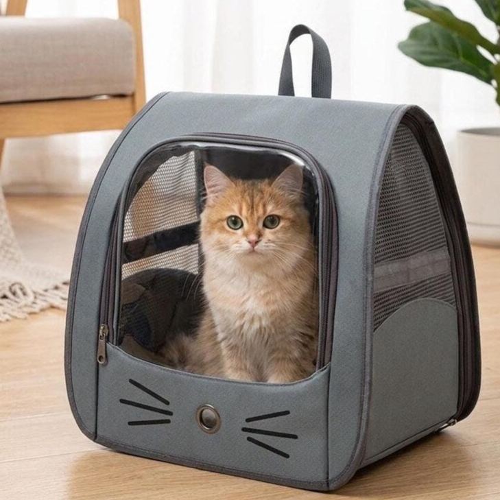 Sac à dos de transport pour chat, sac à dos de voyage respirant pour chats et petits chiens, sac de transport portable pour animal de compagnie pour l'extérieur