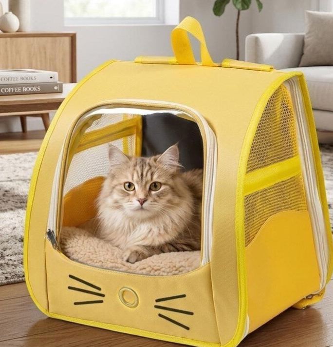 Sac à dos de transport pour chat, sac à dos de voyage respirant pour chats et petits chiens, sac de transport portable pour animal de compagnie pour l'extérieur