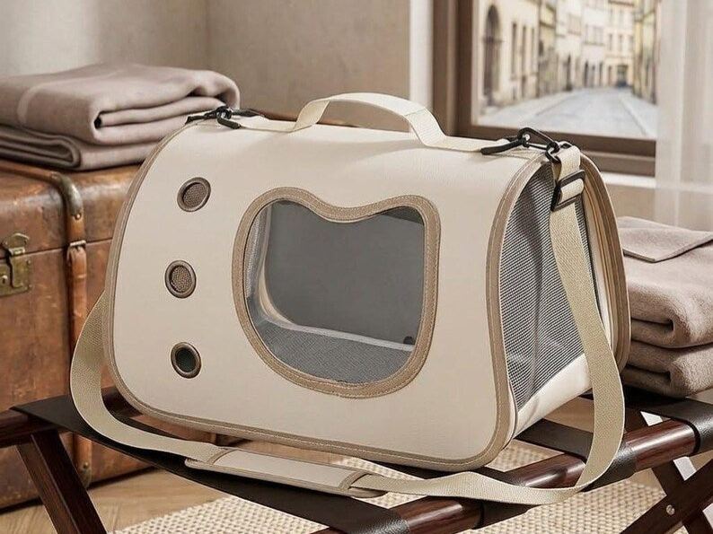 Sac de voyage pour animal pliable en filet respirant pour petits animaux