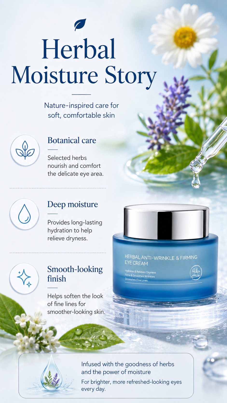 LUMAZO Herbal Firming Eye Cream - Deep Hydrating Anti-Aging Eye Moisturizer to Smooth Wrinkles & Plump Delicate Skin