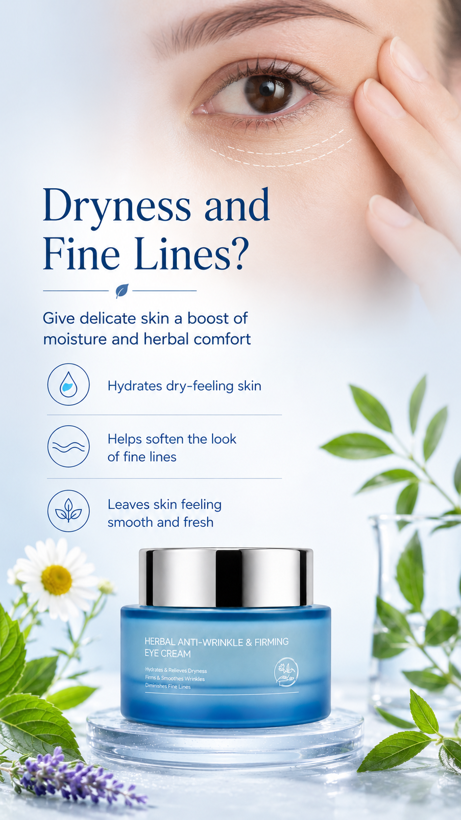 LUMAZO Herbal Firming Eye Cream - Deep Hydrating Anti-Aging Eye Moisturizer to Smooth Wrinkles & Plump Delicate Skin
