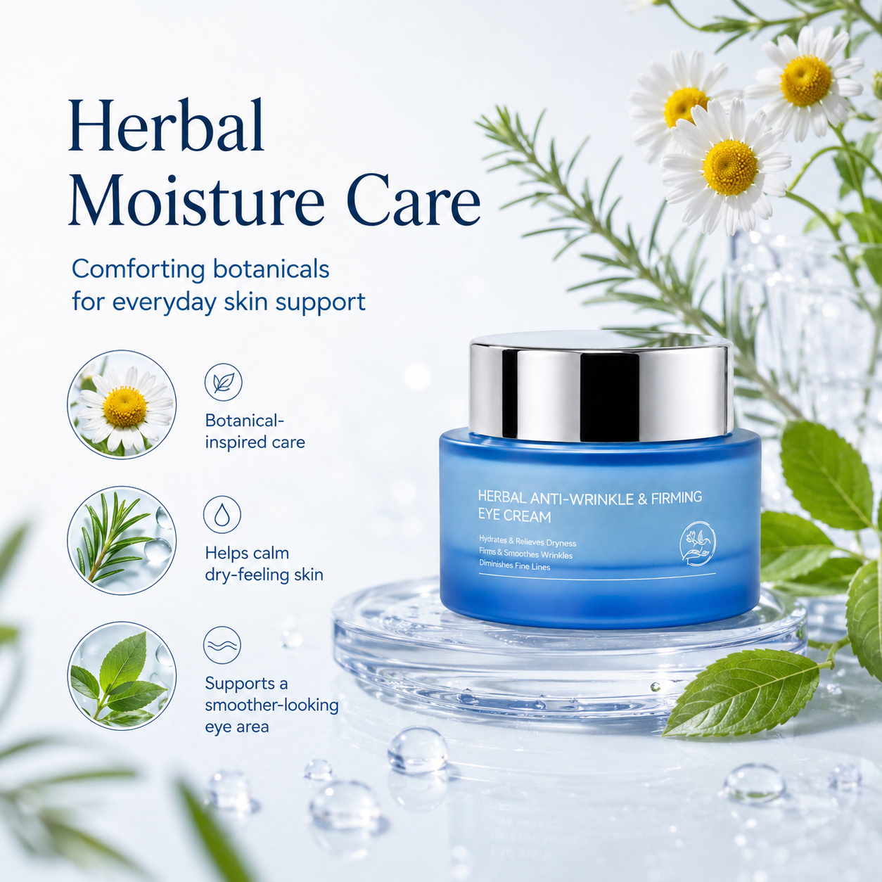 LUMAZO Herbal Firming Eye Cream - Deep Hydrating Anti-Aging Eye Moisturizer to Smooth Wrinkles & Plump Delicate Skin