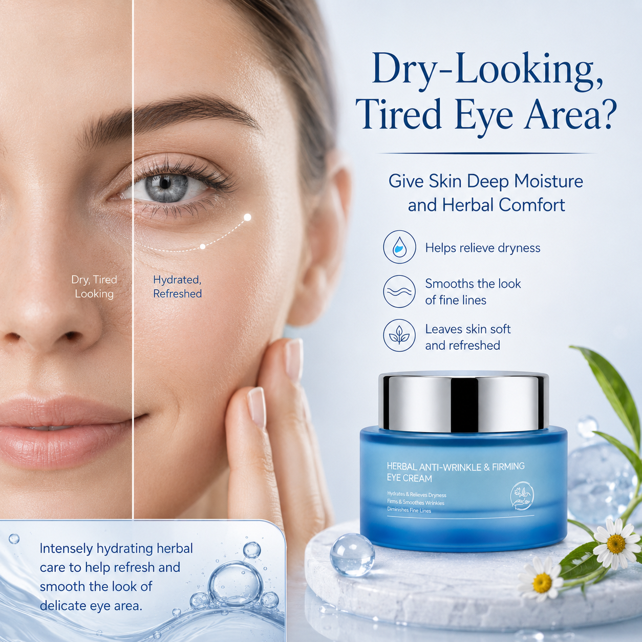 LUMAZO Herbal Firming Eye Cream - Deep Hydrating Anti-Aging Eye Moisturizer to Smooth Wrinkles & Plump Delicate Skin