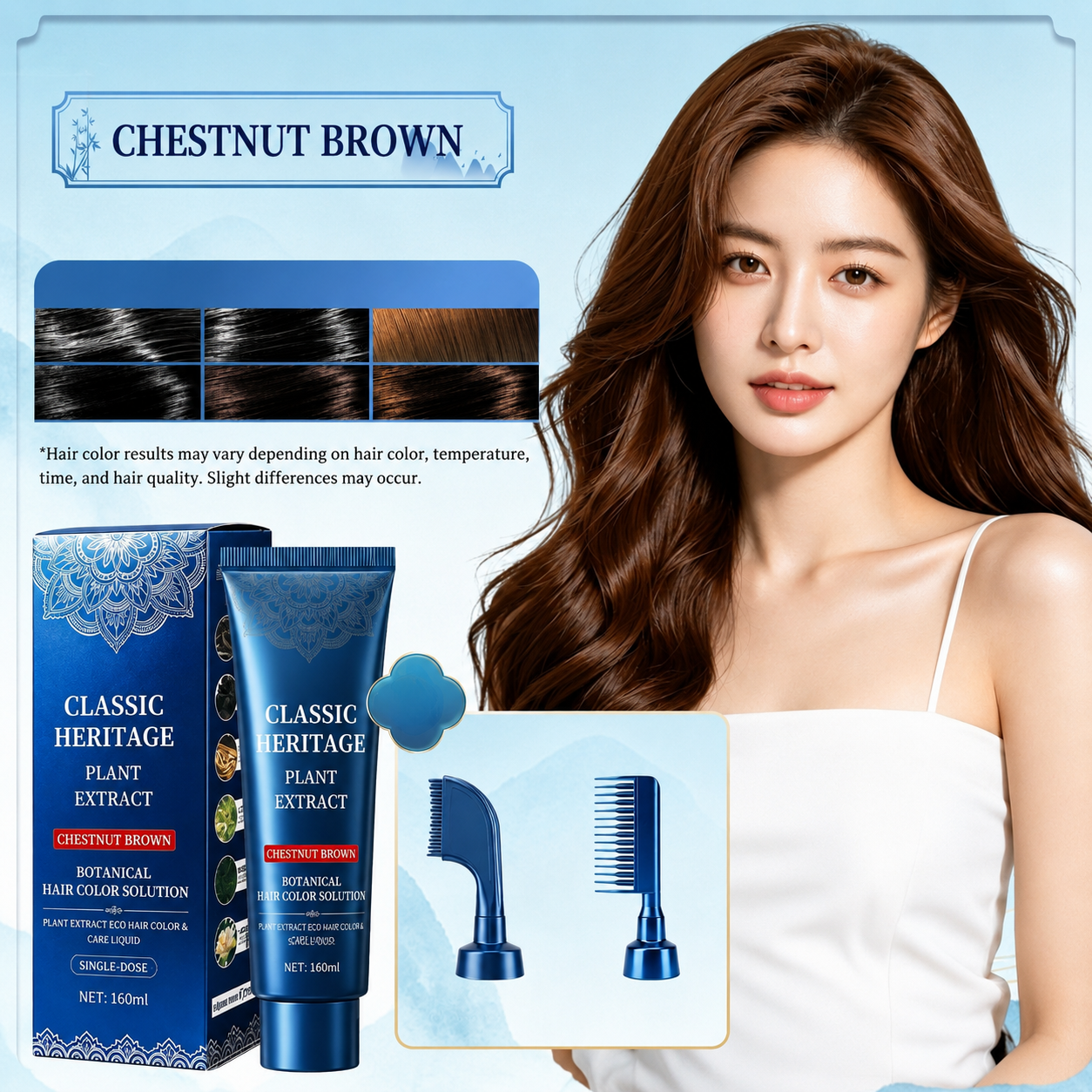 【Gift for Father's Day】Easy Hair Color Comb for Home Use – Just Brush in the Color, No Mixing Needed, Covers Grays