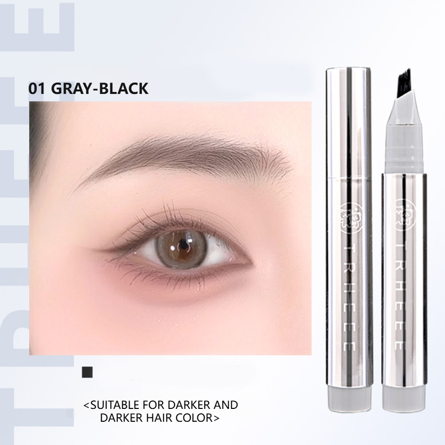 Multi-Prong Plush Eyebrow Pen Waterproof Long Wear Natural Looking Brow Makeup for Women