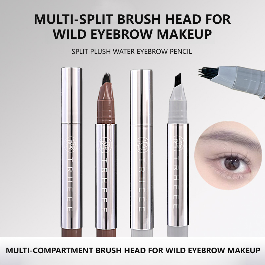 Multi-Prong Plush Eyebrow Pen Waterproof Long Wear Natural Looking Brow Makeup for Women