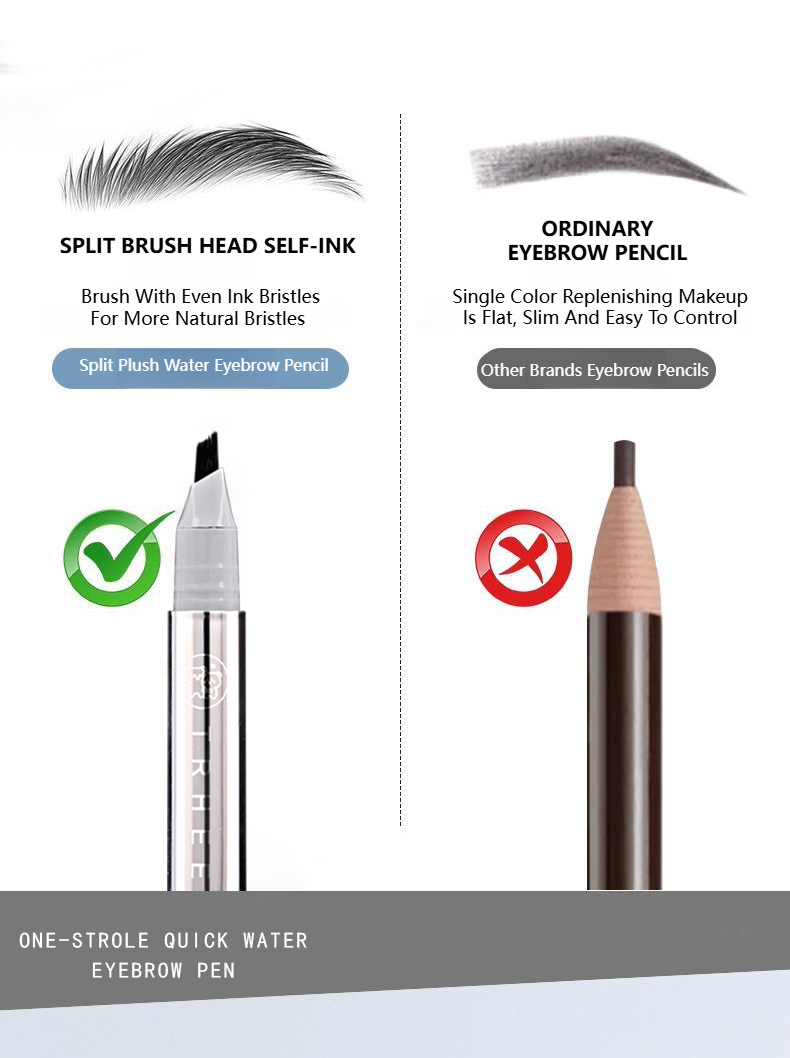 Multi-Prong Plush Eyebrow Pen Waterproof Long Wear Natural Looking Brow Makeup for Women