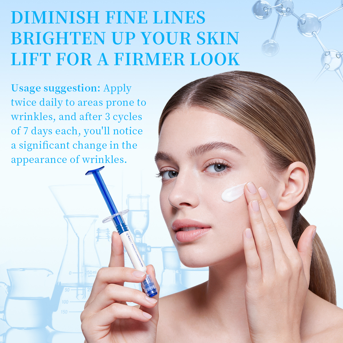 Peptide Collagen Anti-Wrinkle Cream | Firms & Restores Elasticity · Diminishes Eye Lines & Nasolabial Folds · Deep Hydration & Moisture Retention