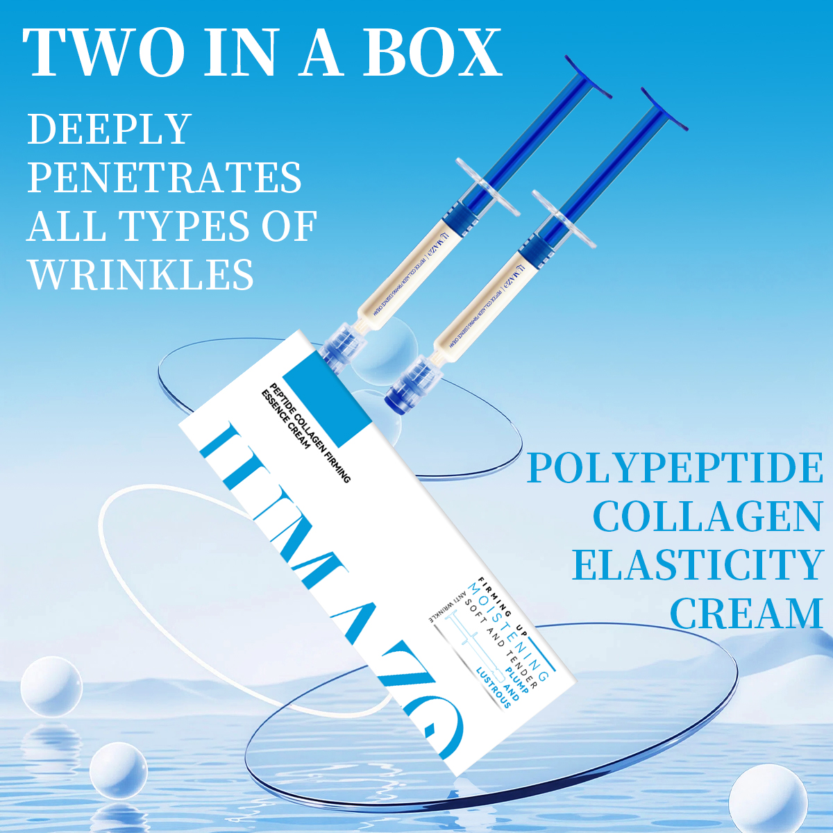 Peptide Collagen Anti-Wrinkle Cream | Firms & Restores Elasticity · Diminishes Eye Lines & Nasolabial Folds · Deep Hydration & Moisture Retention