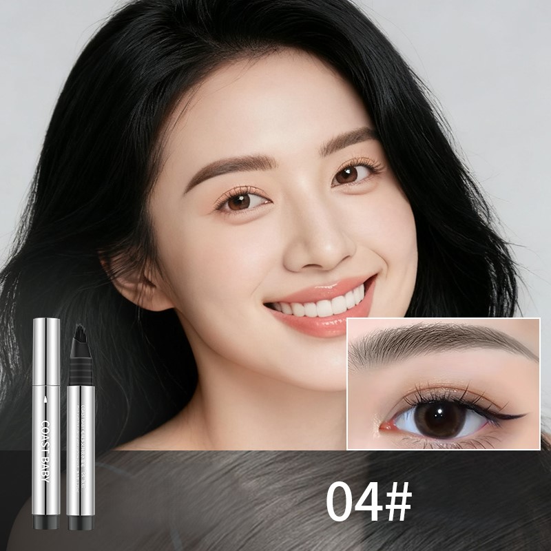 Multi-pronged water-based eyebrow pencil: natural, three-dimensional, and smudge-proof.