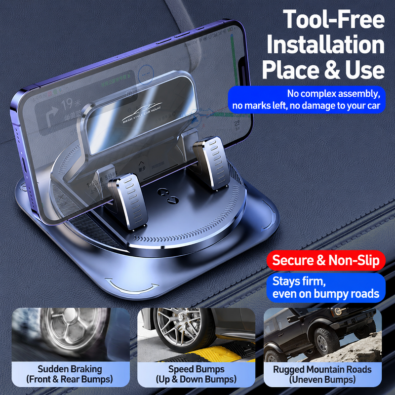 Car center console phone holder, anti-slip car phone holder, dashboard phone support bracket, navigation bracket