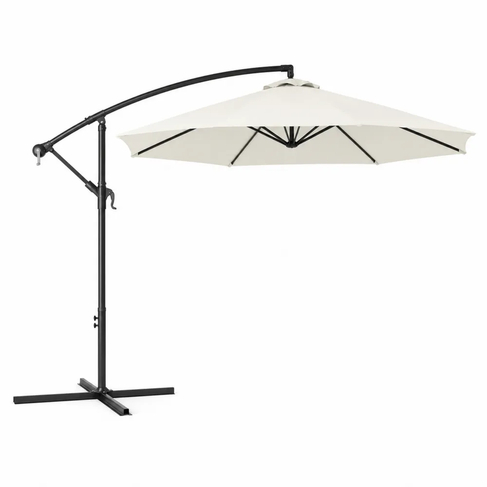Sombrilla de jardín 300 cm con tela de poliéster y estructura de metal