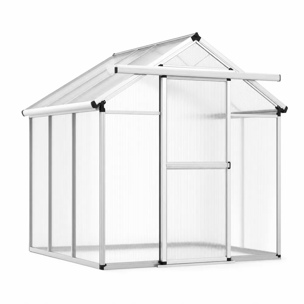 Invernadero de Policarbonato y Aluminio Transparente 2m x 1.8m x 1.9m