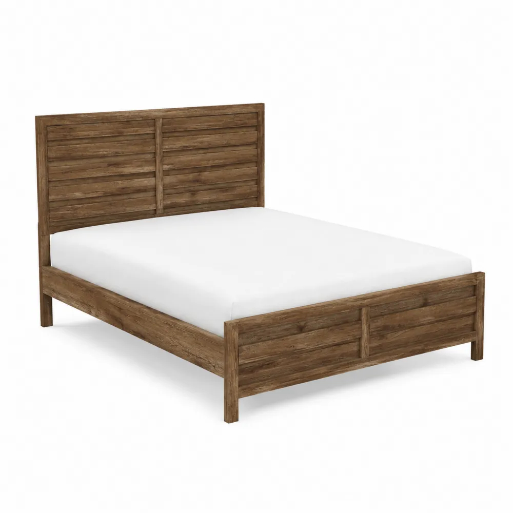 Cama de panel de madera de roble maciza marrón 200x150 cm