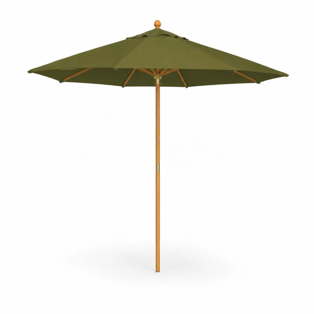 Sombrilla de Madera y Poliéster Verde 300 cm