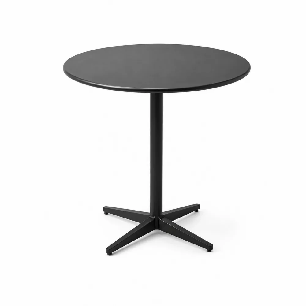 Mesa redonda de metal negro Ø70 cm
