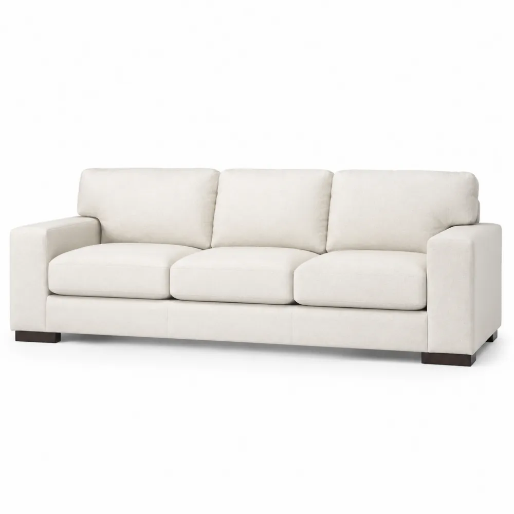 3-Sitzer Sofa Holzrahmen Beige 230x95x85cm