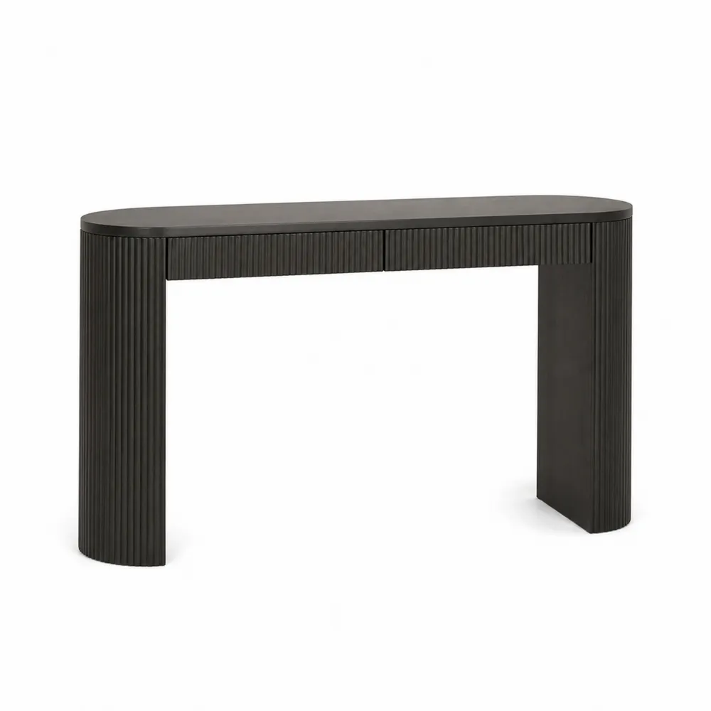 Schwarzer Konsolentisch aus MDF, 120x40x75 cm