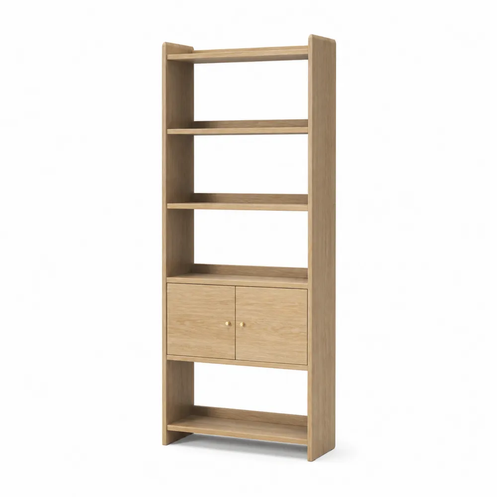 Bücherregal aus Holz mit Türen, 180x70x30 cm