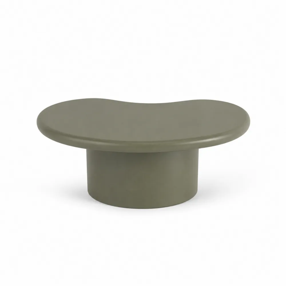 Couchtisch Nierenform Kunststoff Olivgrün 100x50x37cm