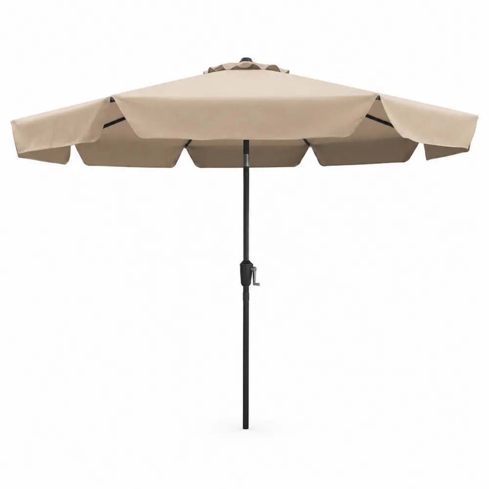 Runder Alu-Gartenschirm aus Polyester 300 cm Beige
