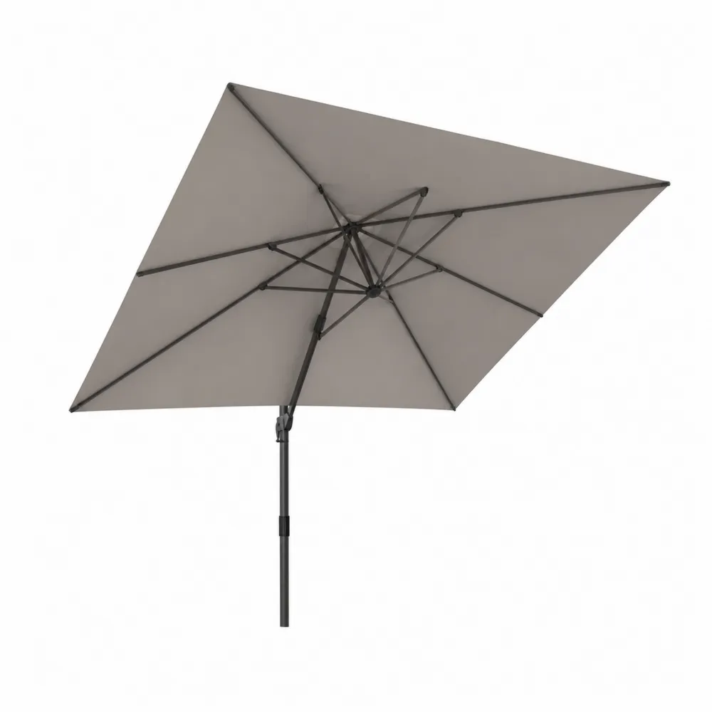 Rechteckiger Sonnenschirm 3x2m Polyester Beige mit Aluminiumgestell