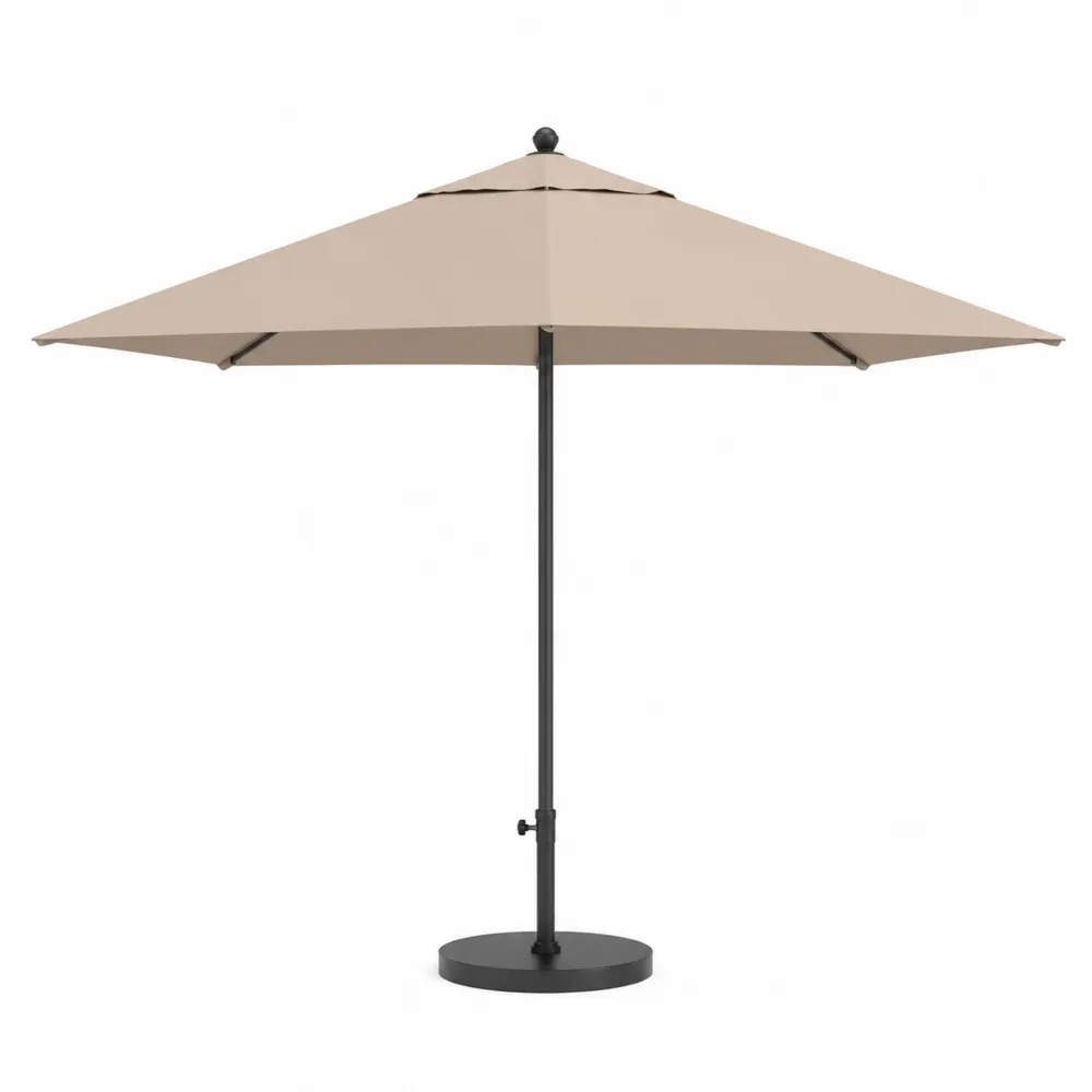 Runder Gartenschirm 300cm Polyester Beige Kurbel