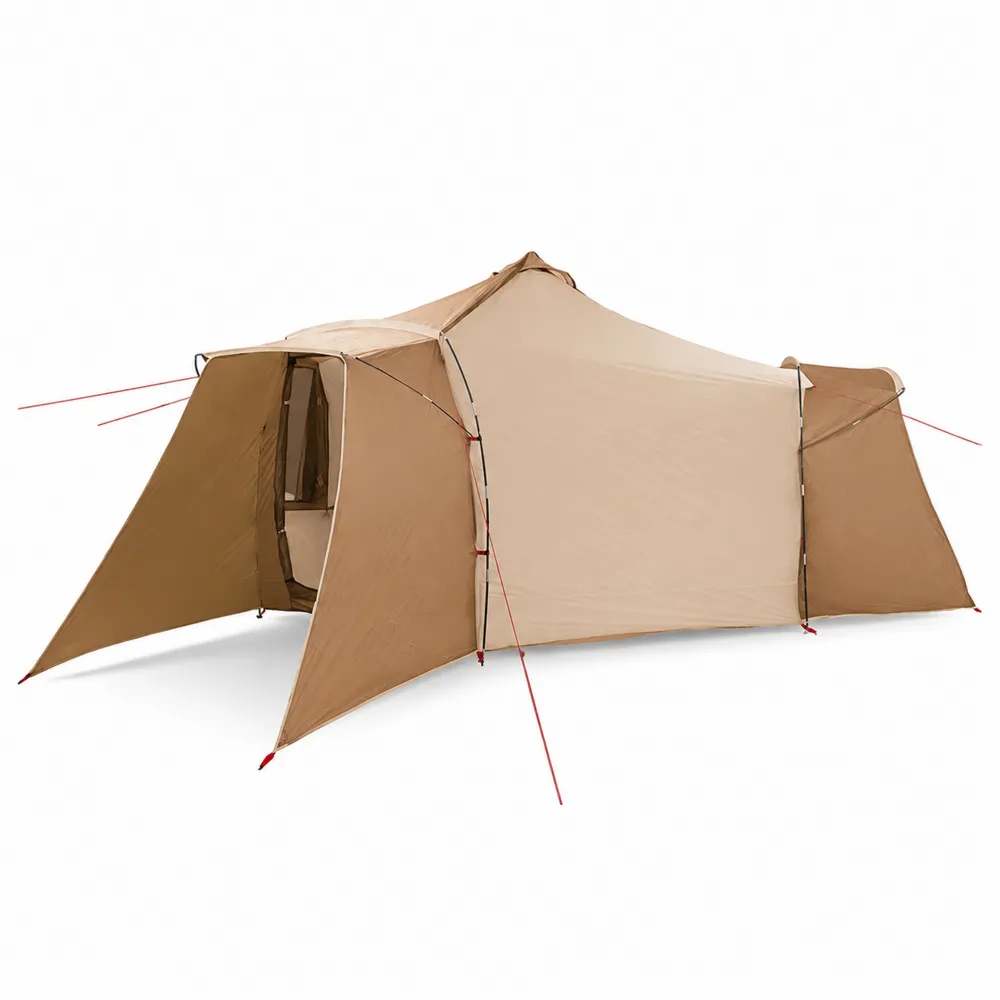 Campingzelt 6-Personen Polyester Beige Tunnel-Design