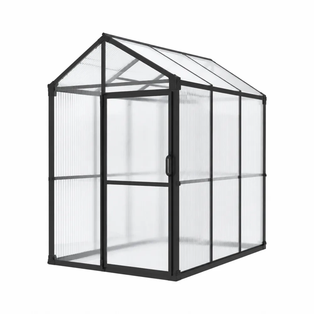 Gewächshaus Aluminiumrahmen Polycarbonatplatten 190x185x195 cm