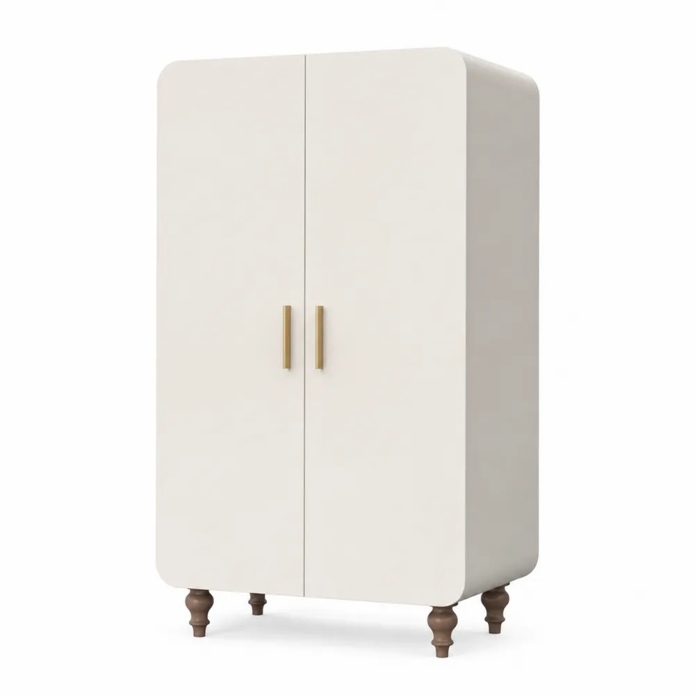 Moderner Kleiderschrank aus MDF und Holz in Weiß